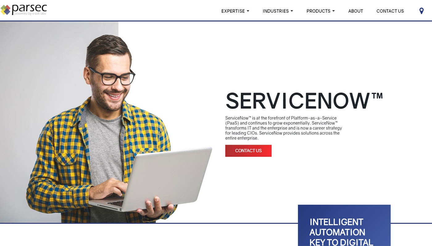 Service Now Homepage Parsec