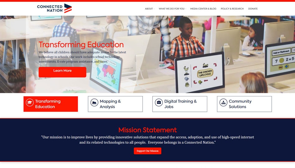 Connected Nation Homepage Website Design